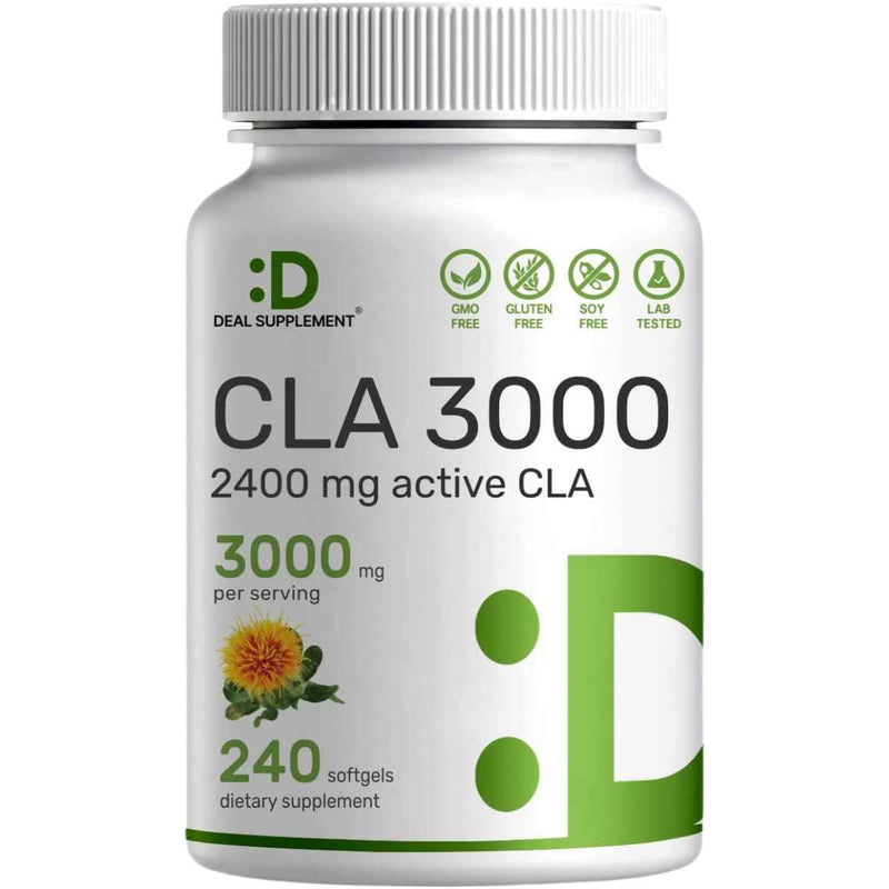 Deal Supplement CLA Ácido Linoleico Conjugado 3000 mg - 240 Cápsulas Blandas - Puro Estado Físico