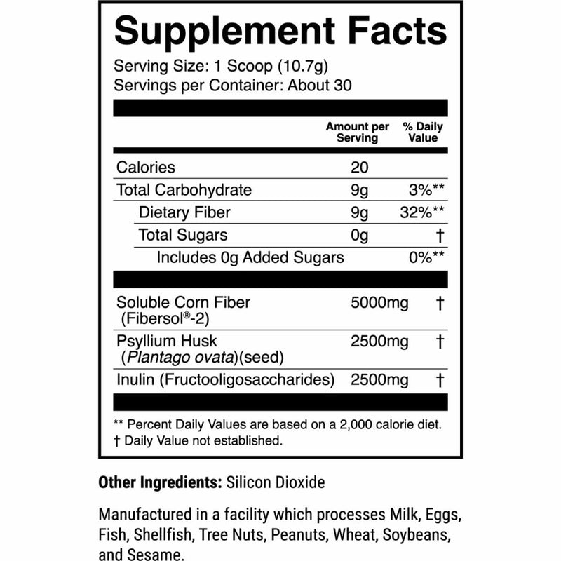 1st Phorm 1st Phorm Multi-Fiber Fibra Vegana Para Digestión - 321 g - Tabla Nutricional - Puro Estado Físico
