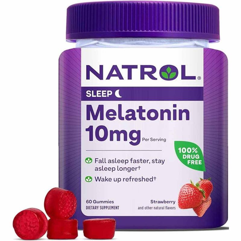  Melatonina de Natrol - Gomitas con Sabor a Fresa, Envase de 60 Unidades