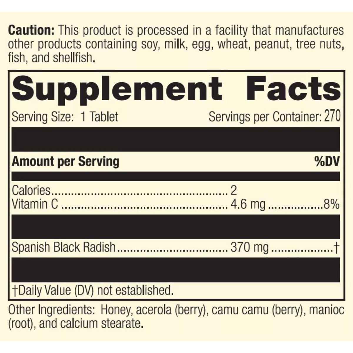 Standard Process Spanish Black Radish 270 Tabletas Puro Estado Fisico