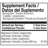 Tabla nutricional del suplemento Ana María Lajusticia Magnesio Total 5 Sales 100 tabletas