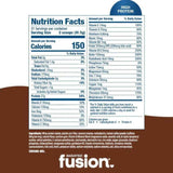 Tabla nutricional del suplemento Bariatric Fusion Reemplazo de Comida Alto en Proteína Sabor Cappuccino Polvo