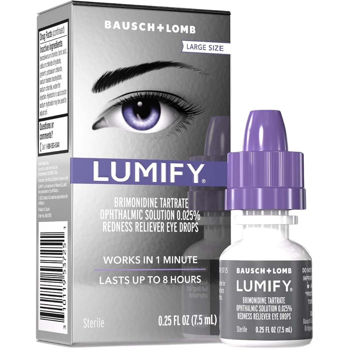 Frasco de Solución Oftálmica Bausch + Lomb LUMIFY de Tartrato de Brimonidina 7.5 mL Gotas