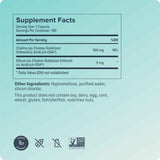 Tabla nutricional del suplemento Biosil Generador Avanzado de Colágeno ch-OSA® 180 cápsulas líquidas