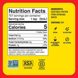 Tabla nutricional del condimento Bragg Aminoácidos Líquidos 1 Galón