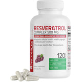 Frasco de suplemento Bronson Complejo de Trans-Resveratrol 120 cápsulas