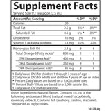 Tabla nutricional del suplemento Carlson Aceite de Pescado para Niños Naranja 200 ml