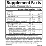 Tabla nutricional del suplemento Carlson Aceite de Pescado Noruego 1600 mg sabor Limón 200 mL