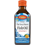 Frasco de suplemento Carlson Aceite de Pescado Noruego 1600 mg sabor Naranja 200 mL