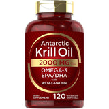 Frasco de suplemento Carlyle Aceite de Krill Antártico 2000 mg 120 cápsulas blandas