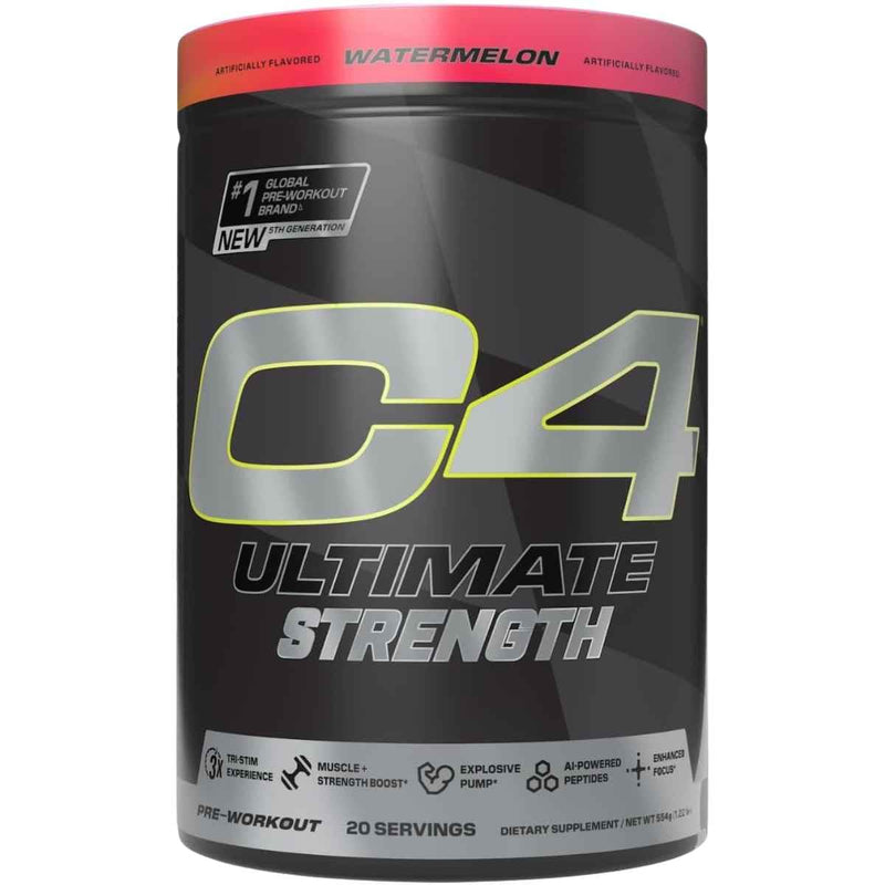 Frasco de suplemento Cellucor C4 Ultimate Strength Pre-Entrenamiento Sandía 20 servicios