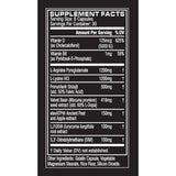 Tabla nutricional del suplemento Cellucor P6 Ultimate GH 180 cápsulas