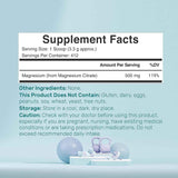 Tabla nutricional del suplemento Deal Supplement Citrato de Magnesio en Polvo 3 lbs