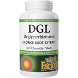 Frasco de suplemento DGL Extracto de Raíz de Regaliz Desglicirrizinado 180 tabletas masticables