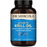 Frasco de suplemento Dr. Mercola Aceite de Krill Antártico con Astaxantina 180 cápsulas