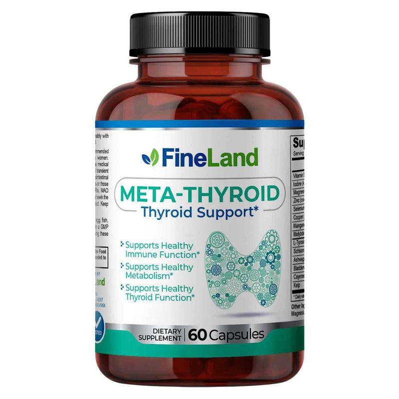 Frasco de suplemento FineLand Meta-Thyroid 60 cápsulas