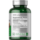 Tabla nutricional del suplemento Horbäach Ashwagandha Max Strength 120 cápsulas