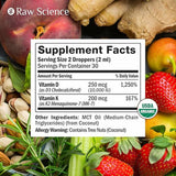 Información nutricional de la Vitamina líquida D3 K2 10000 iu y 200 mcg - Raw Science