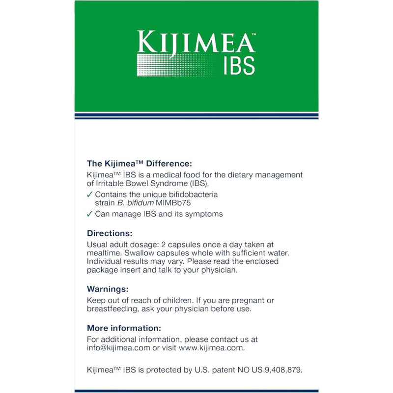 Etiqueta con información del suplemento Kijimea Probiótico B. bifidum MIMBb75 56 Cápsulas
