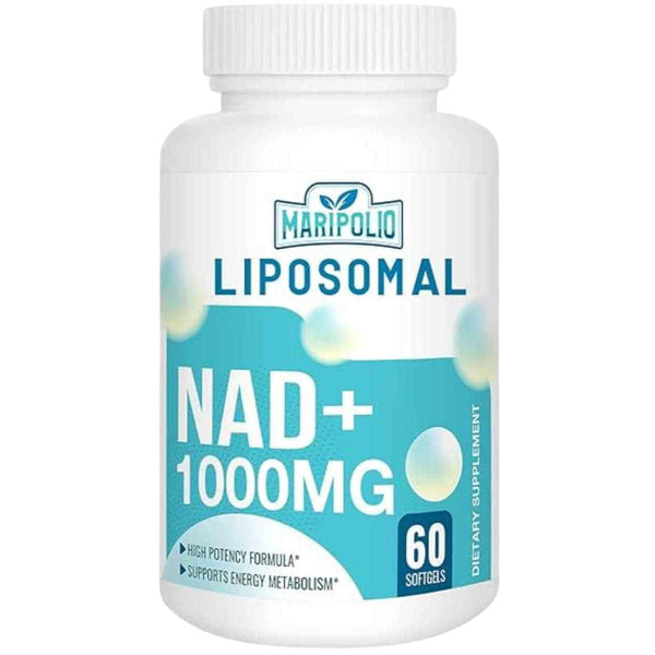 Frasco de suplemento Maripolio NAD+ Liposomal 1000 mg 60 Cápsulas