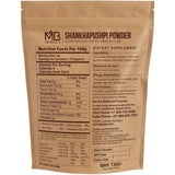 Tabla nutricional del suplemento MB Herbals Shankhpushpi 227 g Polvo