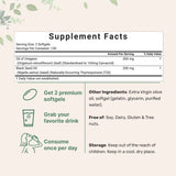 Tabla nutricional del suplemento Micro Ingredients Aceite de Orégano con Aceite de Semilla Negra 300 Cápsulas Blandas