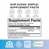 Tabla nutricional del suplemento Muscle Feast Monohidrato de Creatina 2 lbs