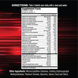 Tabla nutricional del suplemento MuscleMeds Vitamin T Multivitamínico 90 tabletas