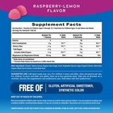 Tabla nutricional del suplemento Natural Vitality Calm Citrato de Magnesio sabor Frambuesa-Limón 240 gomitas