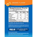 Tabla nutricional del suplemento Natural Vitality Calm Citrato de Magnesio sabor Naranja 120 gomitas