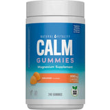 Frasco de suplemento Natural Vitality Calm Citrato de Magnesio sabor Naranja 240 gomitas