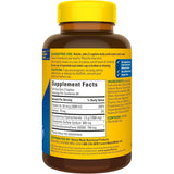 Tabla nutricional del suplemento Nature Made Complejo de Glucosamina y Condroitina con MSM 120 cápsulas