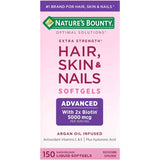 Frasco de suplemento Nature's Bounty Hair, Skin & Nails Potencia Extra 150 Cápsulas Blandas