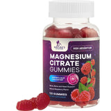 Frasco de suplemento Nature's Nutrition Citrato de Magnesio Sabor Frambuesa 100 mg 120 gomitas