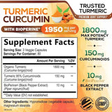 Tabla nutricional del suplemento Nature's Nutrition Cúrcuma y Curcumina con Bioperina 240 cápsulas