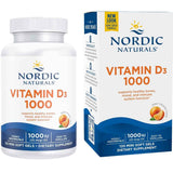Frasco de suplemento Nordic Naturals Vitamina D3 1000 UI Naranja 120 Mini Cápsulas Blandas