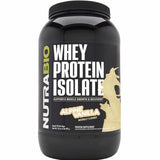 NutraBio Aislado de proteína de suero de leche - sabor Vainilla 907 g. Calidad superior para tu entrenamiento.