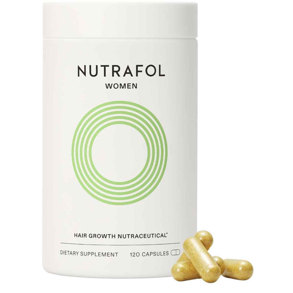 Frasco de suplemento Nutrafol Fórmula de Crecimiento Capilar para Mujeres 120 cápsulas