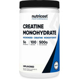 Frasco de suplemento Nutricost Monohidrato de Creatina en polvo 1.1 lbs