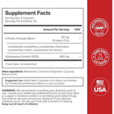 Tabla nutricional del suplemento O Posivtiv Health URO Probiótico para Mujer 60 Cápsulas Veganas