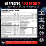 Tabla nutricional del suplemento Old School Labs Blast X Pre-Entreno Avanzado 518 g Polvo