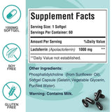 Tabla nutricional del suplemento Pepeior Lactoferrina Liposomal 1000 mg 60 Cápsulas Blandas