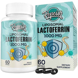 Frasco de suplemento Pepeior Lactoferrina Liposomal 1000 mg 60 Cápsulas Blandas