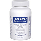 Frasco de suplemento Pure Encapsulations Complejo B Ultra con PQQ 60 Cápsulas