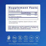 Tabla nutricional del suplemento Pure Encapsulations Magnesio Glicinato 120 mg 90 cápsulas