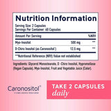 Tabla nutricional del suplemento SMNutrition Myo & D-Chiro Inositol 120 cápsulas