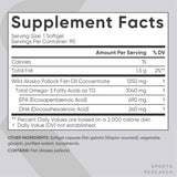 Tabla nutricional del suplemento Sports Research Omega-3 Fish Oil 1250 mg - 90 Cápsulas Blandas