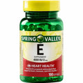 Spring Valley Vitamina E - 100 cápsulas blandas antioxidantes 400 IU.