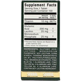 Tabla nutricional del suplemento Sukrol Ácido Glutámico Lecitina y Tiamina 100 tabletas