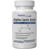 Frasco de suplemento Superior Labs Ácido Alfa Lipoico 600 mg 120 Cápsulas Vegetarianas